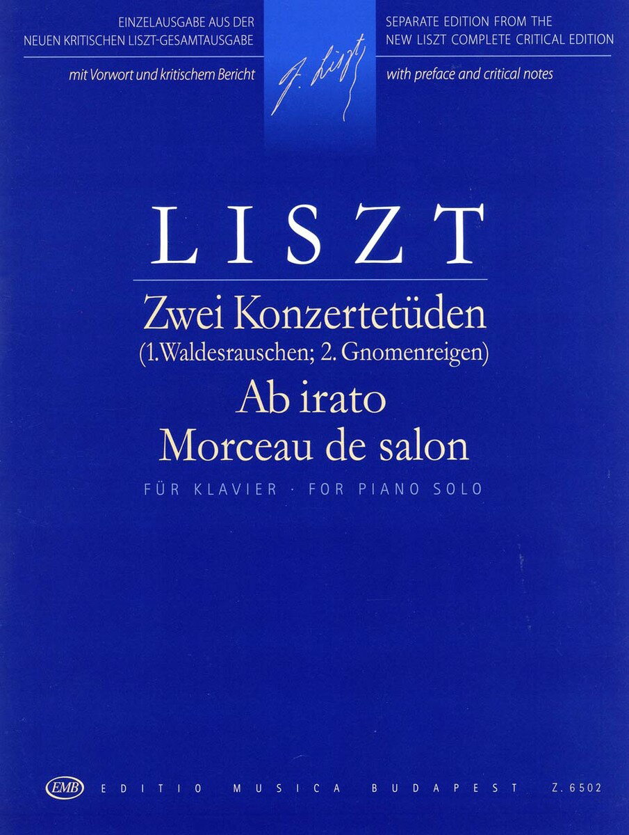 【輸入楽譜】リスト, Franz(Ferenc): 2つの演奏会用練習曲/新リスト全集版