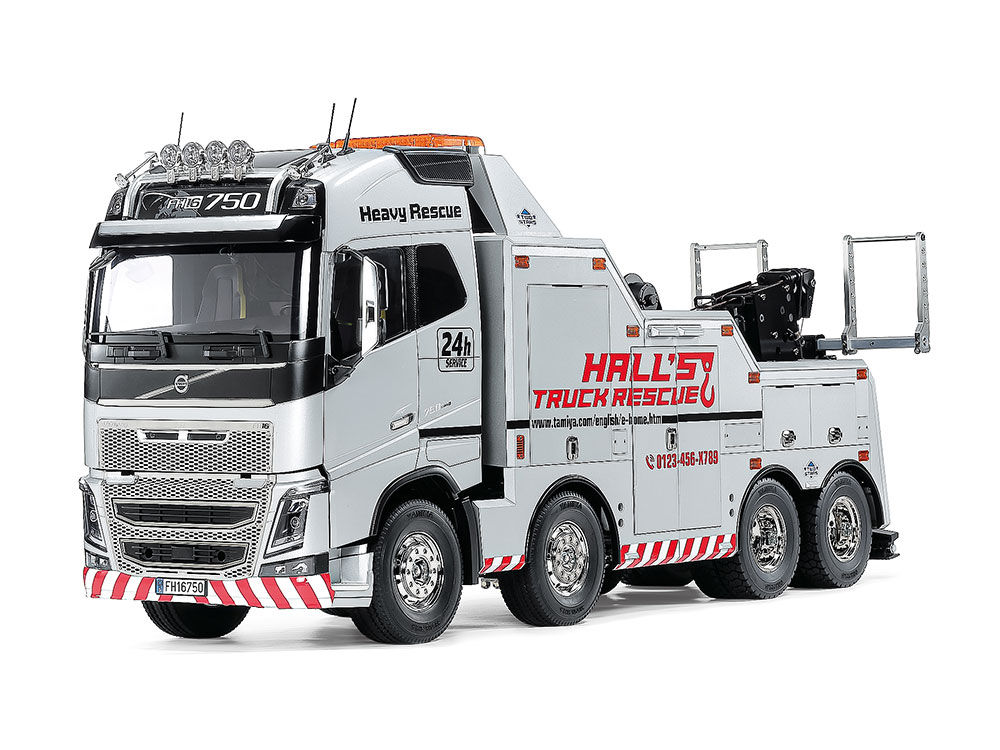 RC特別企画 1/14電動RCトラック ボルボ FH16 グローブトロッター 750 8×4 レッカートラック （シルバーエディション） 【47528】 (ホビーラジコン 組立キット)【クレジットカード決済限定】