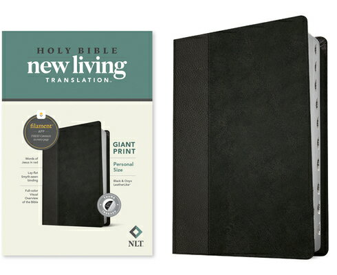 NLT Personal Size Giant Print Bible, Filament Enabled Edition (Red Letter, Leatherlike, Black/Onyx, NLT PERSONAL SIZE GP BIBLE FIL 