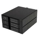 3x 3.5インチ SAS 2.0/SATA 3.0 HDDハードディスクドライブ対応モバイルラック アルミケース採用 インナートレイ不要 ホットスワップ対応