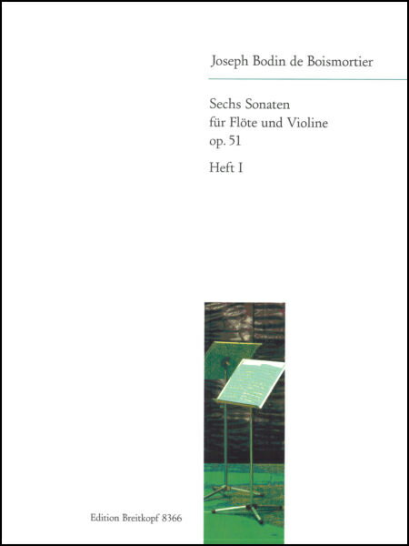 【輸入楽譜】ボアモルティエ, Joseph Bodin de: フルートとバイオリンのための6つのソナタ Op.51 第1巻/Kubitschek編: スコアとパート譜セット