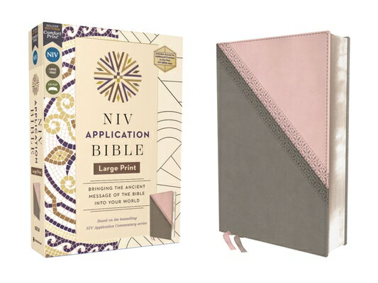 NIV Application Bible, Large Print, Leathersoft, Pink/Gray, Red Letter, Comfort Print: Bringing the NIV APPLICATION BIBLE LP LEATH （NIV Application Commentary Resources） [ Zondervan ]