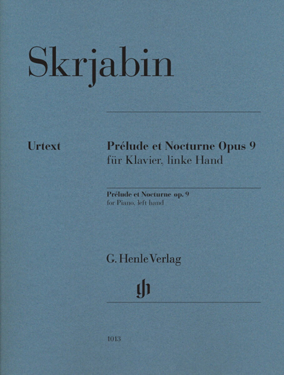 【輸入楽譜】スクリャービン, Aleksandr Nikolaevich: 左手のための前奏曲とノクターン Op.9/Rubcova編