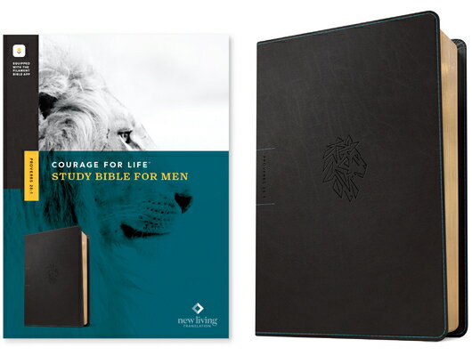 NLT Courage for Life Study Bible for Men, Filament Enabled (Leatherlike, Onyx Lion) NLT COURAGE FOR LIFE STUDY BIB New Living Translation