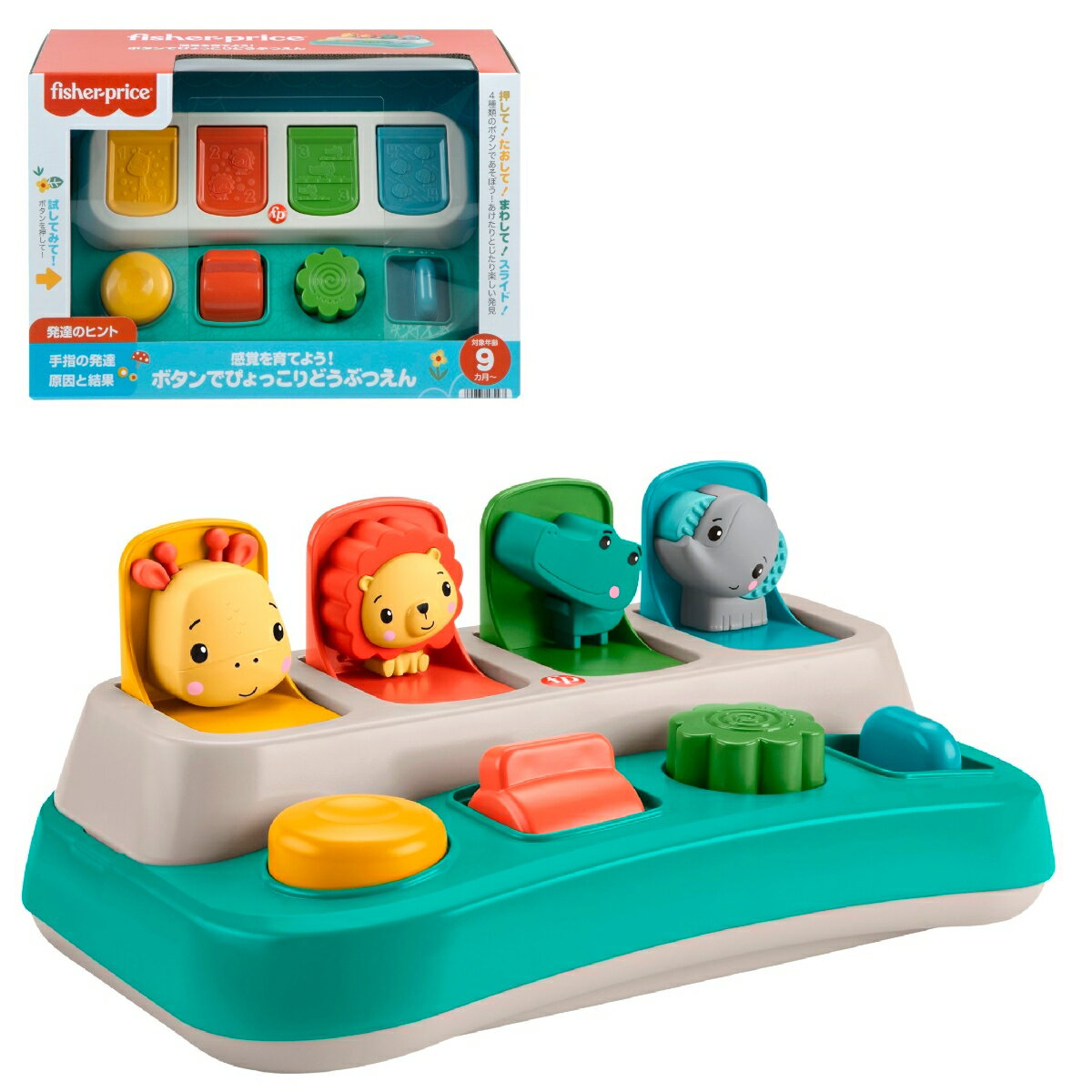 フィッシャープライス(fisher price) 感覚を育てよう！ボタンでぴょっこりどうぶつえん 【9ヵ月〜】 【赤ちゃん おもちゃ】HRG14