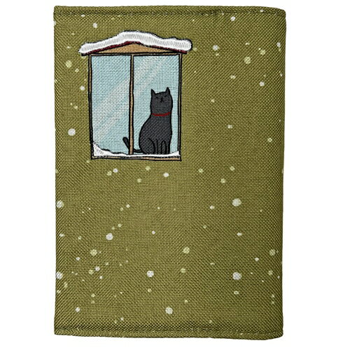 ほのぼの和柄読書雑貨　猫と雪　ブックカバー