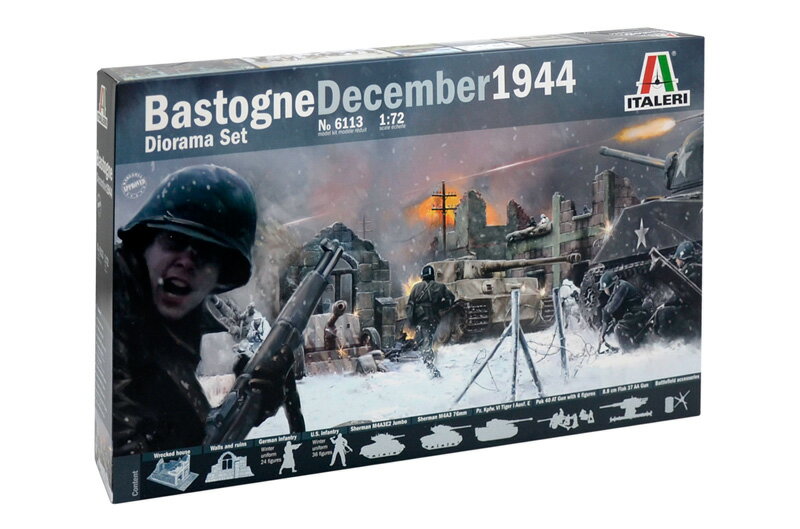 1/72 WW.II バストーニュの戦い 連合国軍 VS ドイツ軍 ジオラマセット 【IT6113】 (プラスチックモデルキット)