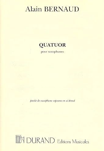 【輸入楽譜】ベルノー, Alain: 四重奏曲: ソプラノ・サクソフォン・パート