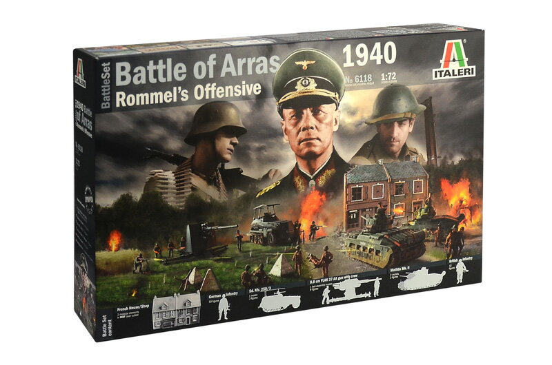 1/72 WW.II アラスの戦い 連合国軍 VS ドイツ軍 ジオラマセット 【IT6118】 (プラスチックモデルキット)