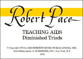 【輸入楽譜】ペース, Robert: Flash Cards, Diminished Triads [ ペース, Robert ]