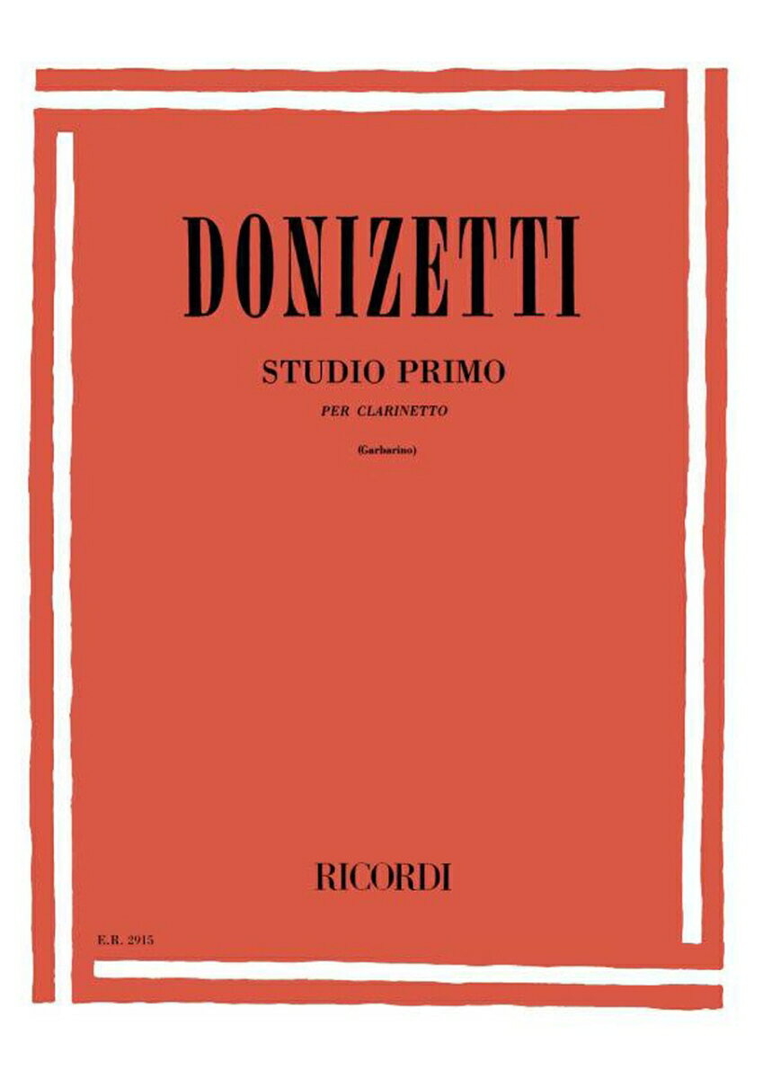 【輸入楽譜】ドニゼッティ, Gaetano: 練習曲 第1