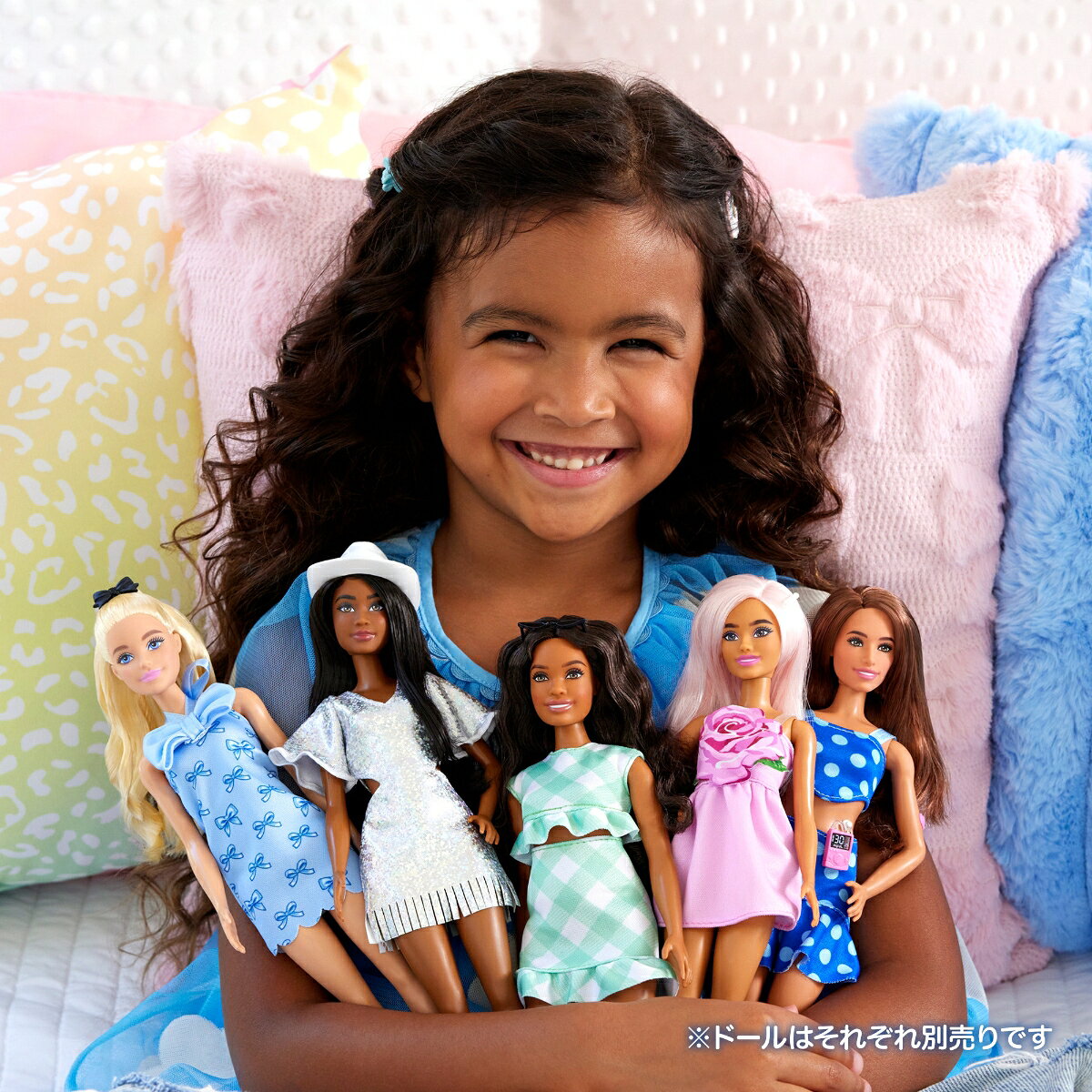 バービー(Barbie)　ファッショニスタ リボンブルーワンピース きせかえ人形・ハウス ままごと・ごっこ遊び バービー人形 3歳から ブルー HYT93