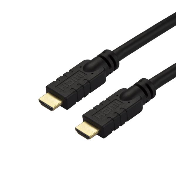 インウォール配線（壁の中に埋め込む配線）に適したCL2規格対応HDMIケーブル。10mまで信号損失を発生させずにHDMI機器を接続するアクティブ信号増幅回路を内蔵しています。これまでのHDMI仕様とも下位互換性があり、すべての既存HDMI機器で使用することができます。

【より長い距離での4K HDMI接続】
ケーブルに内蔵のブースター回路は、外部電源を使用せずアクティブにHDMI信号を増幅し、通常のHDMIよりも長い接続距離をサポートします。また、より薄いワイヤ構造で柔軟性が高く、インウォール配線に適しています。

【HDMIの最新機能を活用】
この4K対応HDMIケーブルは、4K／60Hz（3840x2160p）の解像度と18Gbpsの伝送帯域に対応しています。また、HDR（ハイダイナミックレンジ）にも対応しており、高いコントラスト比と鮮明なカラーを保持します。

このケーブルは、解像度とスピードの向上、よりシャープなイメージなど、現在最も進んだHDMI機能を提供します。究極のホームシアター、臨場感あふれるデジタルサイネージやプレゼンテーションなどに最適なケーブルとなります。

また、最大32の非圧縮デジタルオーディオチャネルに対応しており、極めて明瞭なサウンドを実現します。

StarTech.comでは、本製品に2年間保証を提供しています。

注意：このケーブルは、単方向アーキテクチャを使用しており、正しい方向でケーブルを接続する必要があります。「TV」ラベルがついたHDMIコネクタをディスプレイに接続し、デバイスとHDMIソースを適切に接続してください。