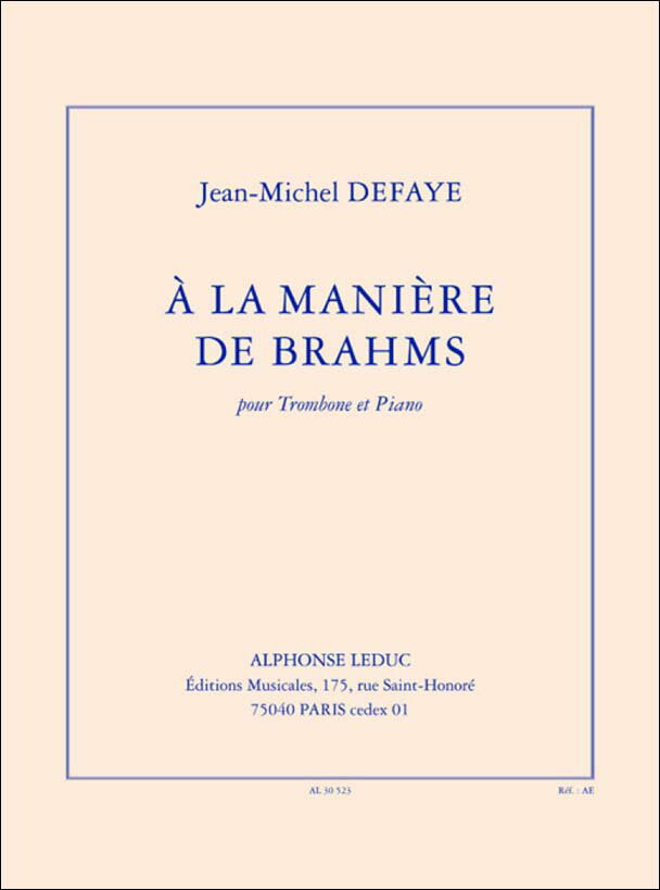 【輸入楽譜】ドゥファイ, Jean Michel: ブラームス風に(主題と変奏)