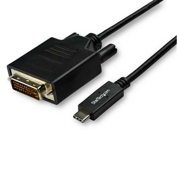 Thunderbolt 3／USB Type-C対応機器をDVIモニタにケーブル1本で接続できるアダプタケーブル。余分な配線を減らし、デスク周りをすっきりと保てる便利なソリューションです。

【驚きの画質】
このUSB-C - DVIアダプタケーブルは、USB-Cに内蔵のビデオ機能を活かし、1920 x 1200解像度の鮮明な画質を提供します。

また、1080pディスプレイとも下位互換性があり、家庭やオフィスその他の作業環境で便利に使えるアクセサリです。

【デスク周りをすっきり保つアダプタケーブル】
3mのケーブル長でコンパクトに接続できるモニタケーブルは、余分な配線やアダプタを減らし、機器周りをすっきりと保ちます。より短い距離での接続には、1m （CDP2DVIMM1MB） および2m（CDP2DVIMM2MB） のUSB-C?- DVIケーブルをご利用いただけます。用途に合った長さのケーブルを選べるようになっています。
【簡単に接続できるUSB-C】
リバーシブル設計のUSB-Cコネクタは、挿入が簡単にできる便利な形状になっています。MacおよびWindows両方のコンピュータでプラグアンドプレイに対応しており、手軽に使えるアダプタケーブルです。

StarTech.comでは、本製品に3年間保証と無期限無料技術サポートを提供しています。

注意：このアダプタを使用するには、USB-Cポート側でUSB-C互換DisplayPort （DP Altモード）に対応している必要があります。