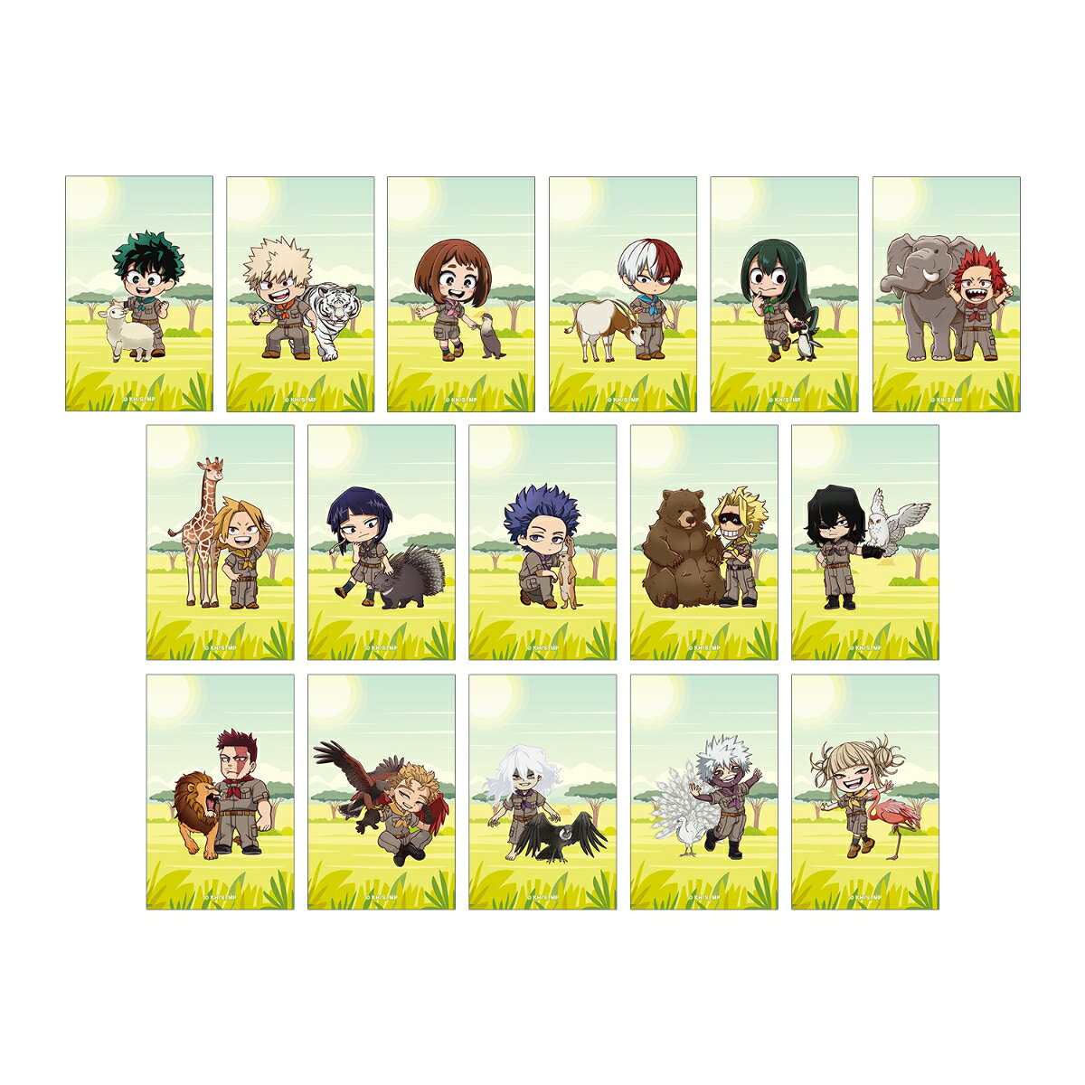 TVアニメ『僕のヒーローアカデミア』トレーディング ちびキャラ 動物とのふれあいver. ビジュアルカード(BOX＝16個)