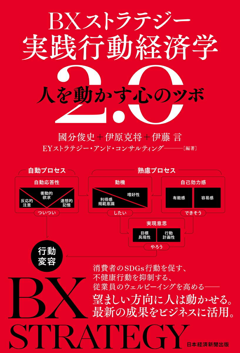 ＢＸとは、行動経済学・心理学を起点として、人の心に寄り添った形に企業のコミュニケーションのあり方を変革（トランスフォーム）すること。本書は、「なぜ人が動かないか」を、本能のメカニズムの観点から分析し、社会課題が生じるメカニズムと、ＢＸの市場規模や世界的なトレンドを説明。人を動かす心のツボの見極め方とそのツボをいかに押すかを解説し、「消費者のＳＤＧｓ行動を促す」「従業員のウェルビーイングを促す」「投資家のＥＳＧ投資を促す」「不健康行動を抑制する」「企業の再エネ利用を促すためにルール形成によって社会を変える」といった事例を交えて、経営課題を解決する新しい筋道を示す。企業経営の現場で活用可能な行動経済学の最新の知見を体系化し、ＢＸを実践できるよう企業経営に使えるツールとしてまとめた待望の書。