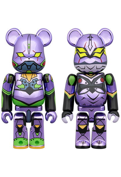 BE@RBRICK 『シン・エヴァンゲリオン劇場版』 エヴァンゲリオン 初号機（新塗装メッキ版）＆ エヴァンゲリオン 第13号機（新塗装メッキ版）2PCS SET (フィギュア)