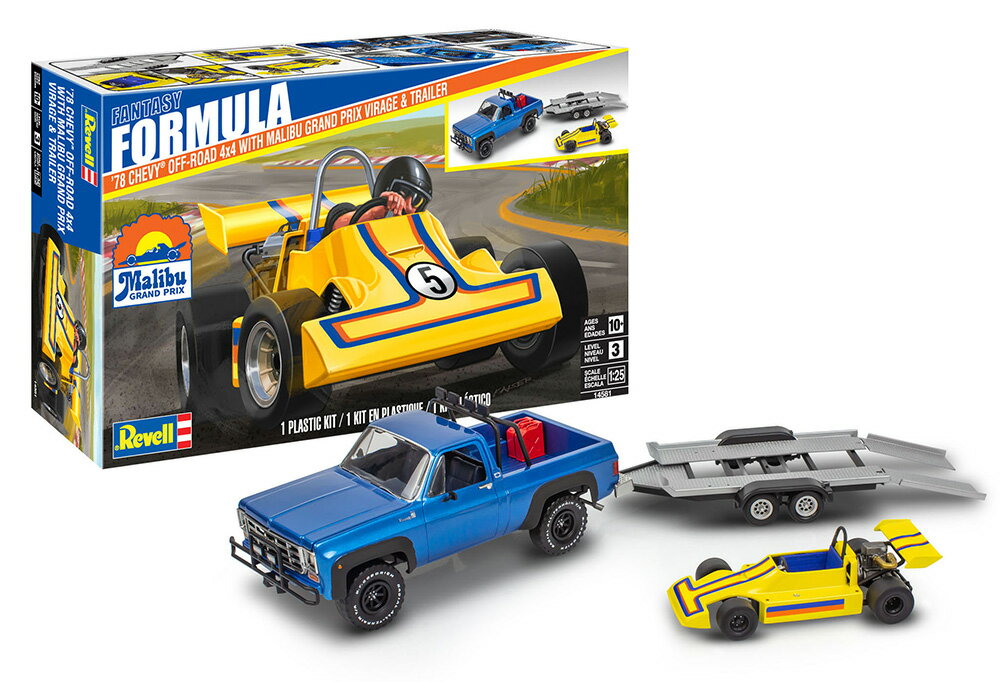 1/25 78シェビー 4x4 ピックアップ +マリブ GP Virage トレーラー 【14581】 (プラモデル)