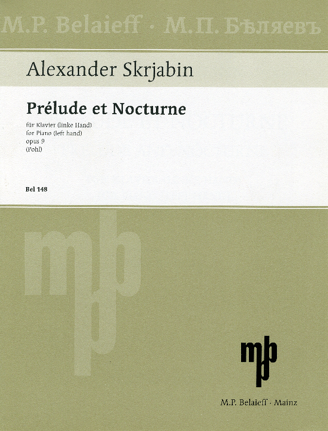 【輸入楽譜】スクリャービン, Aleksandr Nikolaevich: 左手のための前奏曲とノクターン Op.9