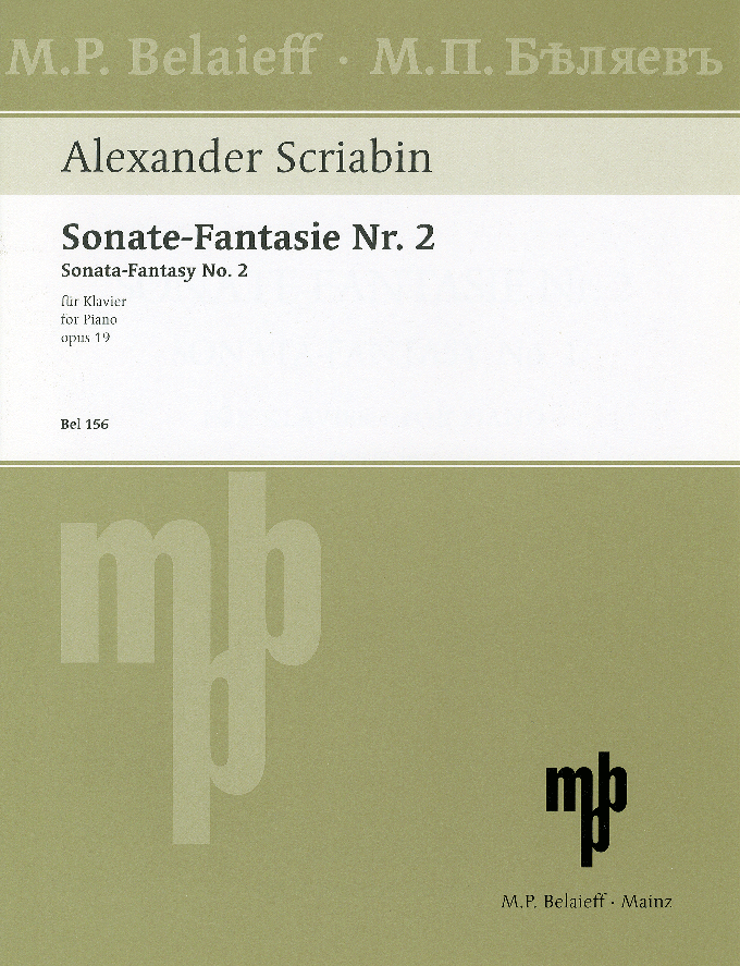 【輸入楽譜】スクリャービン, Aleksandr Nikolaevich: ピアノ・ソナタ 第2番 嬰ト短調 Op.19 「幻想ソナタ」