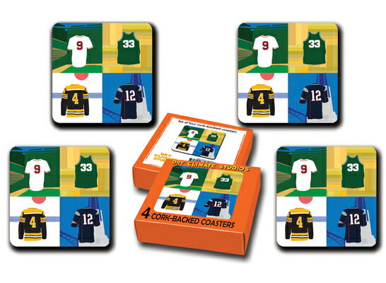 Boston Sports Legends Coaster: Set of 4 BOSTON COASTER SET （Alphabet Cities） [ Michael Schafbuch ]