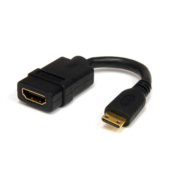 12cm ハイスピードHDMI - ミニHDMI変換アダプタケーブル HDMI メス - mini HDMI オス