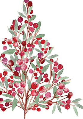 Festive Bough Small Boxed Holiday Cards (20 Cards, 21 Self-Sealing Envelopes) FESTIVE BOUGH SMALL BOXED HOLI 