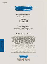 【輸入楽譜】ヘンデル, Georg Friedrich: ハープシコード(チェンバロ)のための組曲より メヌエット ト短調/ケンプ編