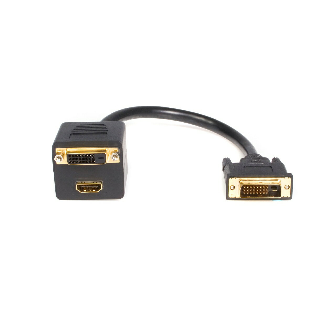 DVI-D - DVI-D ＆ HDMI分配スプリッターケーブル 30cm オス/メス