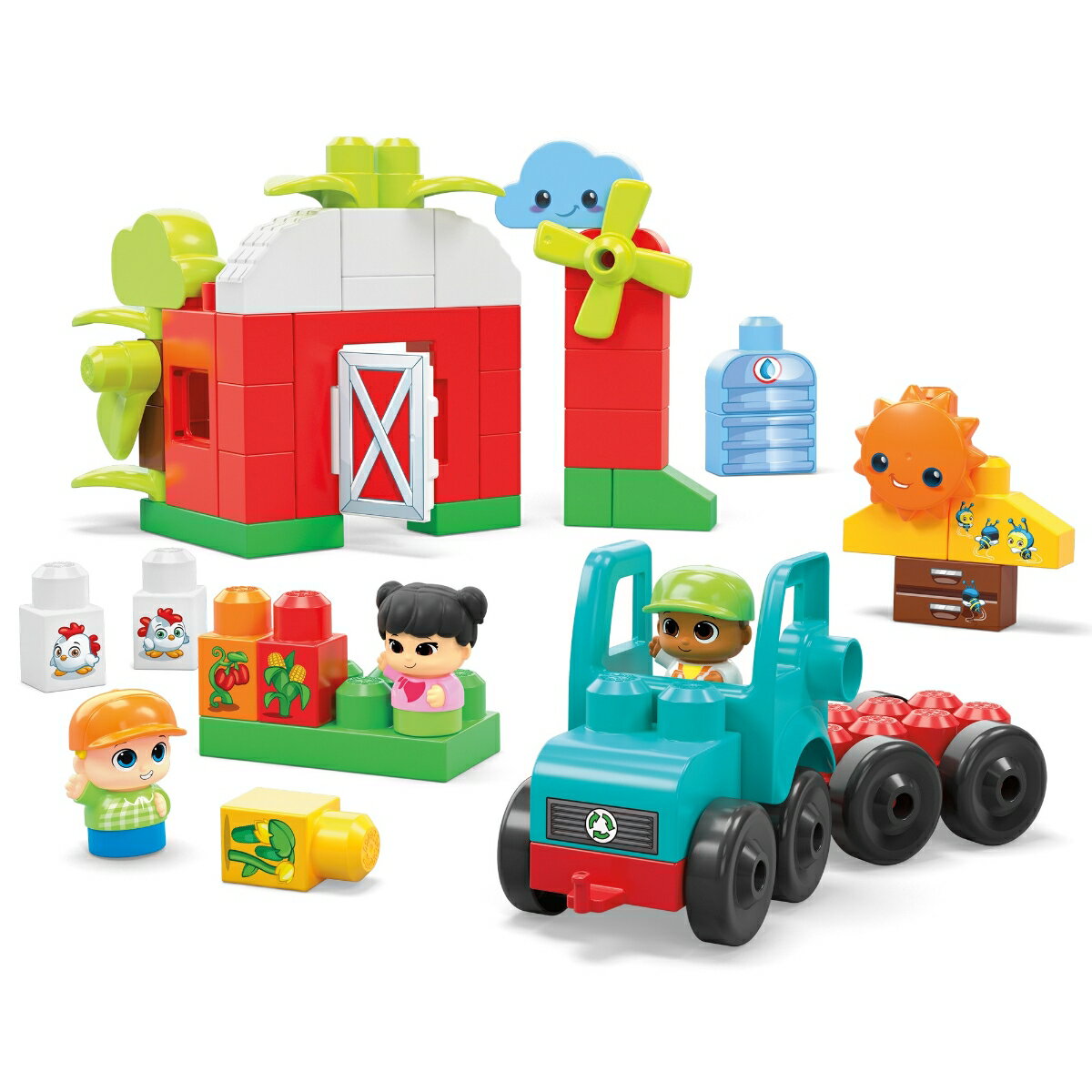 メガブロック（MEGA BLOKS） グリーンタウン ミツバチとたのしい農場　トラクターのセット【ブロック ピース数：51ピース】 【1才~】 HDL07