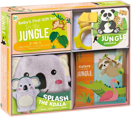 Jungle Fun Baby Gift Set: Soft Books for Toddlers 1-3, Waterproof Bath Book, Stroller Book, Wash Mit JUNGLE FUN BABY GIFT SET SOFT [ Crackboom! Books ]