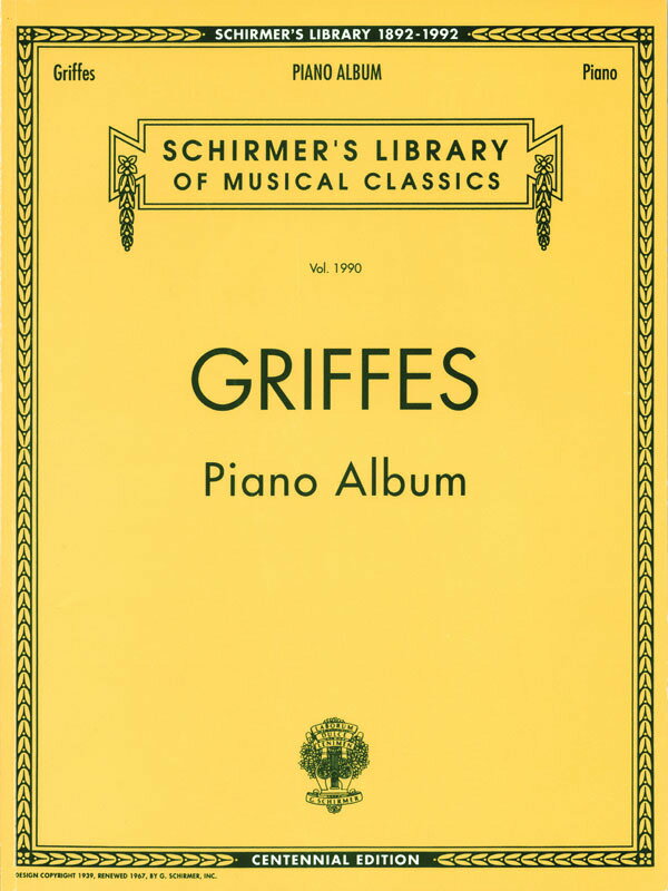 【輸入楽譜】グリフェス, Charles Tomlinson: ピアノ作品集