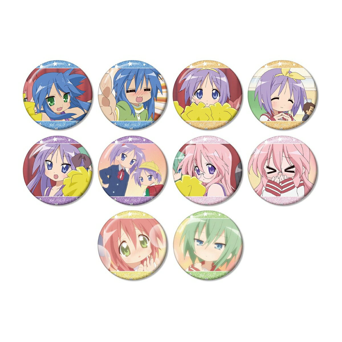 (s)らき☆すた ﾄﾚｰﾃﾞｨﾝｸﾞ 場面写ｸﾞﾘｯﾀｰ缶ﾊﾞｯｼﾞ