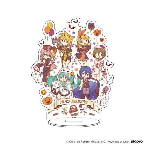 キャラアクリルフィギュア「ピアプロキャラクターズ04/集合デザイン ハロウィンver.(レトロアート)【グッズ】