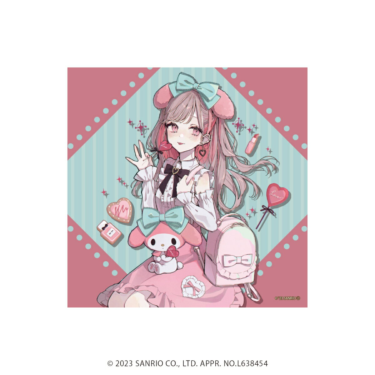 アクリルブロック「赤倉×はぴだんぶい」02/マイメロディ(描き下ろしイラスト)【グッズ】