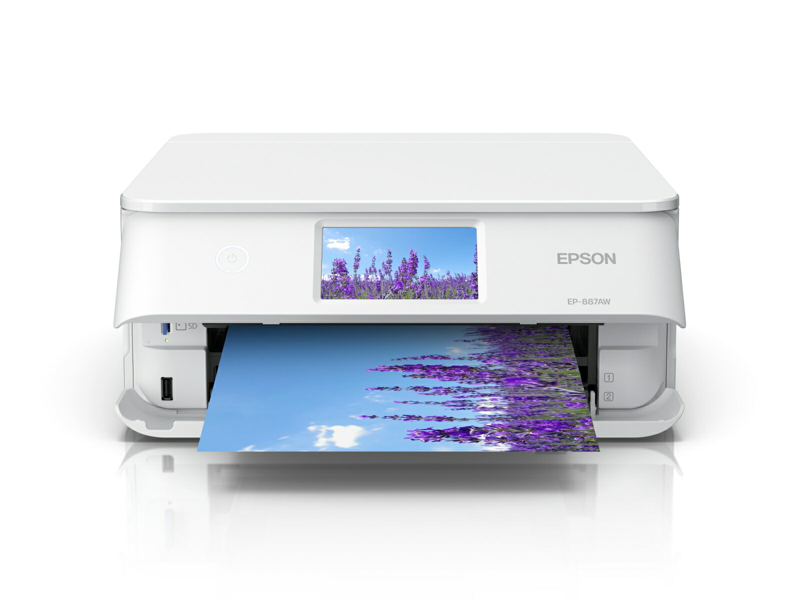 エプソン A4カラーインクジェット複合機/Colorio/6色/無線LAN・Wi-Fi/4.3型ワイドタッチパネル/ホワイト