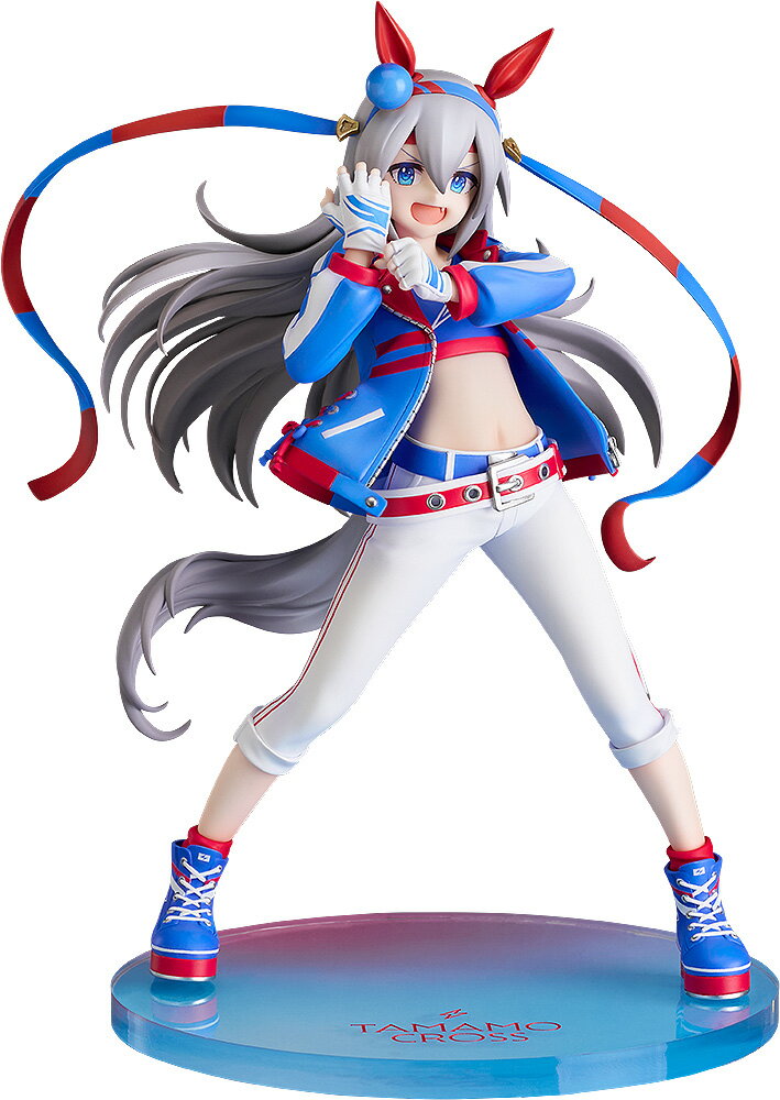 ゲーム『ウマ娘 プリティーダービー』より、“白い稲妻”--タマモクロスが躍動感あふれるポージングでスケールフィギュア化！
小柄な体躯を大きく使ったダイナミックな立ち姿と、弾けるような笑顔で自信と闘志を表現いたしました。
大きく広がる銀のロングヘアは、風を受けてなびく流麗な造形に。
引き締まったウエストラインやしなやかな脚線美など、健康的でアスリートらしい魅力も丁寧に再現しております。
力強さと愛らしさを兼ね備えたその姿は、まさに唯一無二の存在感。
弾む笑顔の奥に宿る揺るぎない闘志を、ぜひお手元でご堪能ください。

※「オグリキャップ」（別売）とあわせて飾ろう。
※掲載の写真はサンプル品を撮影しています。実際の商品とは一部仕様等異なる場合があります。
※商品の塗装は彩色工程が手作業になるため、商品個々に多少の差異があります。予めご了承ください。
※台座や支柱は試作品です。実際の商品とは異なる場合がございます。

【付属品】
専用台座

&copy; Cygames, Inc

・ホビー系商品についての諸注意
メーカー都合により発売の大幅な延期が発生する可能性がございます。
予約商品についてはメーカーから順次入荷次第の発送となります。メーカー公表の発売日とは異なる場合がございますのでご了承ください。【対象年齢】：【商品サイズ (cm)】(高さ）：21