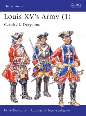 France had a population of between 22 and 25 million at this time, and maintained the largest standing army in Europe. In peacetime it might have amounted to about 200,000 men; in times of war, it could be anything up to half a million. A substantial part of Louis XV's army consisted of numerous regiments of guard cavalry, heavy cavalry and dragoon regiments, which were considered the best and noblest part. These many units form the subject matter in this first of five fascinating volumes [Men-at-Arms 296, 302, 304, 308 & 313] by Rene Chartrand covering the army of Louis XV's.