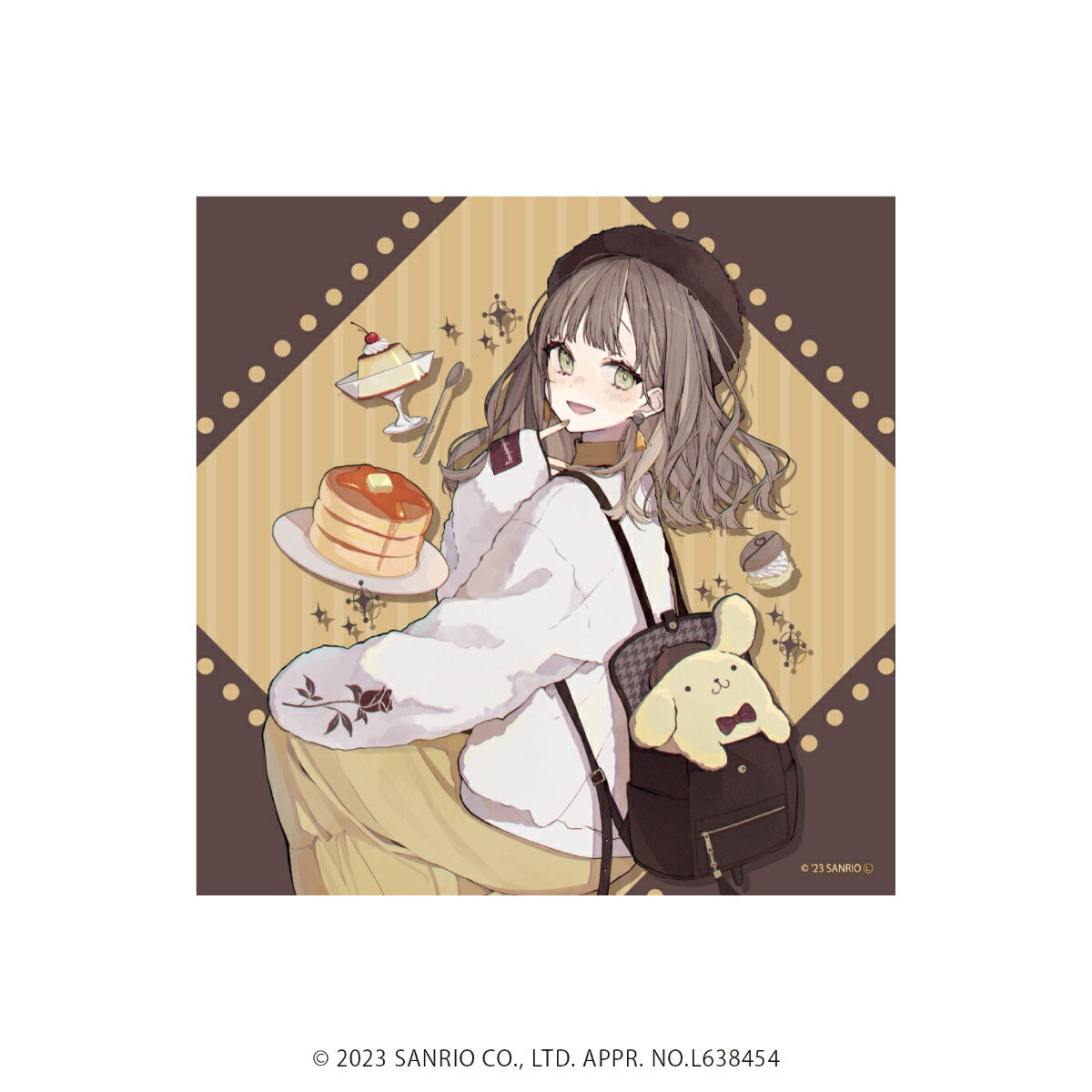 アクリルブロック「赤倉×はぴだんぶい」05/ポムポムプリン(描き下ろしイラスト)【グッズ】