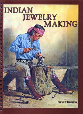 An invaluable step-by-step guide to traditional Native American jewelry. 
From exquisite squash blossom necklaces, buttons and bola ties to hair ornaments, pistol grips and silver goblets, traditional Indian silversmithing is one of the foremost crafts in America. In this Southwestern classic, Oscar T. Branson provides a wealth of knowledge on the tools, techniques, history, and styles of Indian jewelry--timeless art from yesterday that still influences today's metal craftwork. Wire-O binding. 120 color photos.
