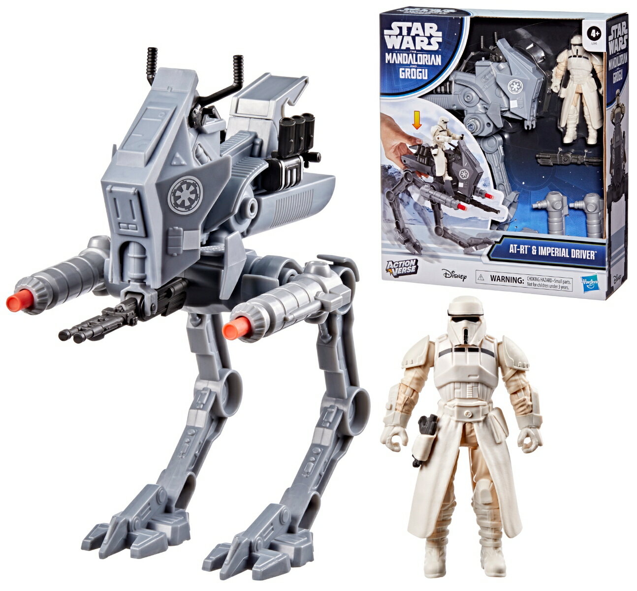ハズブロ（Hasbro）STAR WARS スター・ウォーズ／マンダロリアン・アンド・グローグー アクションバース AT-RT & インペリアル・ドライバー、アクションフィギュア＆ビークル、4 歳以上の男児・女児共用おもちゃ G2840 正規品