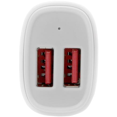 2ポートUSB車載充電器シガーソケットカーチャージャー 24W/4.8A ホワイト
