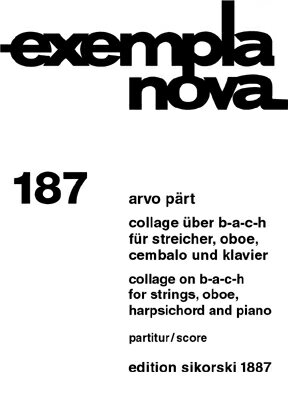 【輸入楽譜】ペルト, Arvo: コラージュ・オン・バッハ〜弦楽オーケストラ、オーボエ、ハープシコードとピアノのための: スタディ・スコア