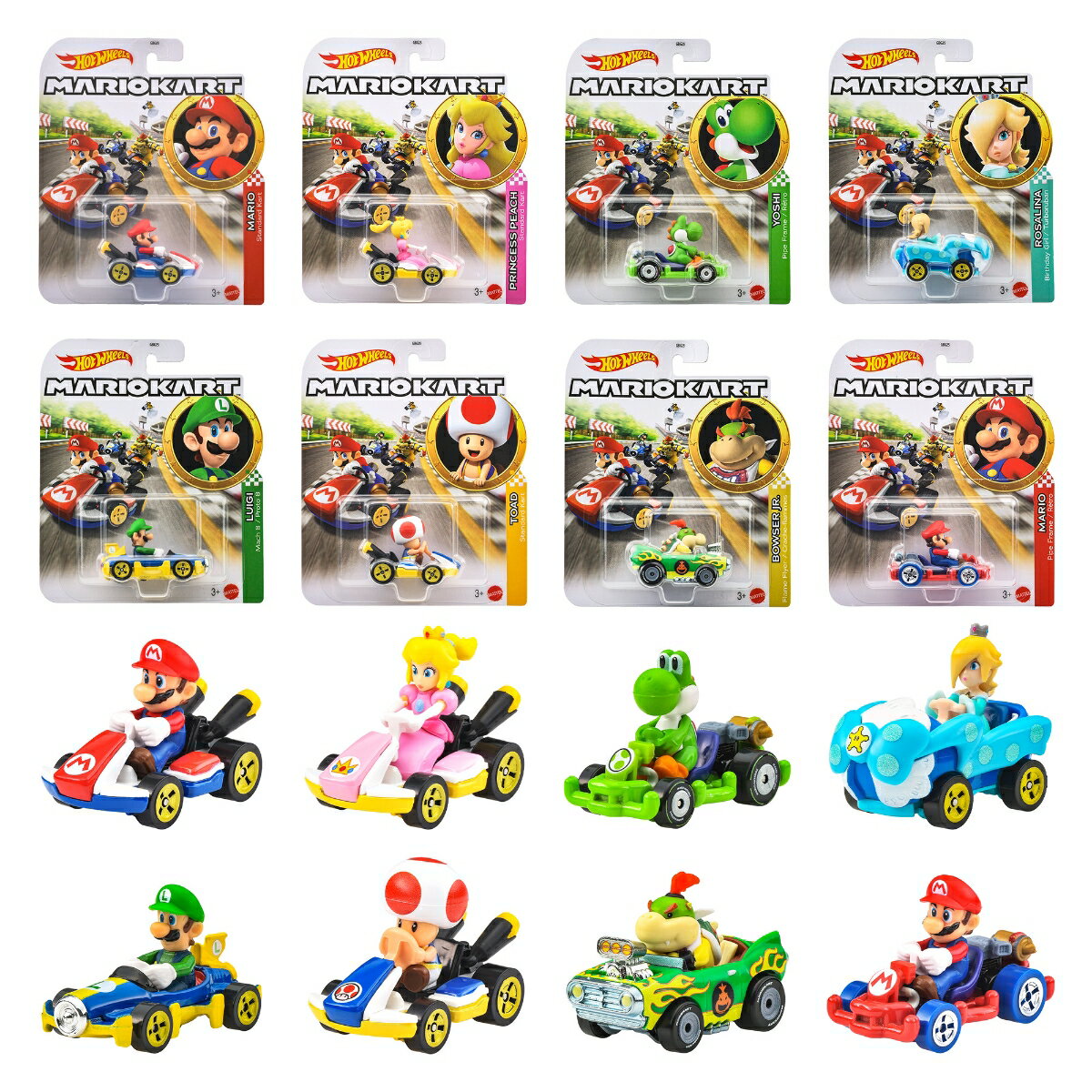 ホットウィール(Hot Wheels)　マリオカート アソート 乗り物おもちゃ ミニカー 8台入り  ...