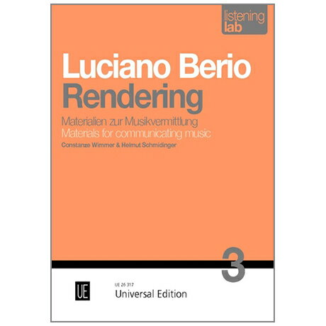 【輸入楽譜】ベリオ, Luciano: ルチアーノ・ベリオ: レンダリング 第3巻(英語,独語)/Wimmer & Schmidinger編