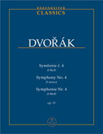 【輸入楽譜】ドヴォルザーク, Antonin: 交響曲 第4番 ニ短調 Op.13/Bartos編: スタディ・スコア