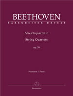 【輸入楽譜】ベートーヴェン, Ludwig van: 弦楽四重奏曲 Op.59/1-3 「ラズモフスキー」/原典版