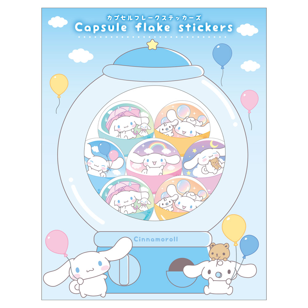 サンリオキャラクターズカプセルフレークステッカーズ　シナモロール...