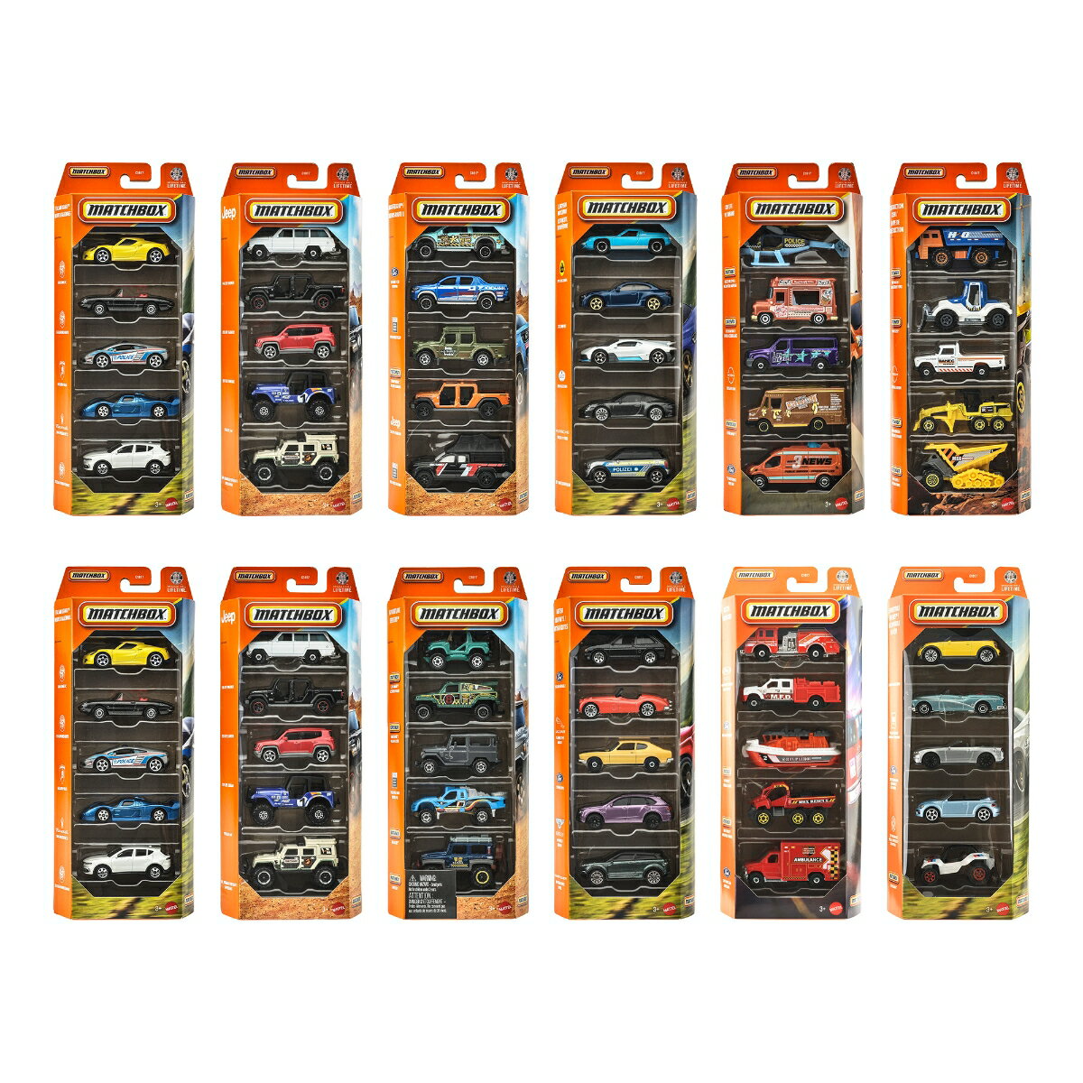 マッチボックス(Matchbox)　5カーパック アソート ミニカー 1:64スケール 12パック 合計60台 BOX販売 3歳から マルチ C1817-987K
